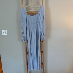Chic Long Sleeve Light Blue Dress